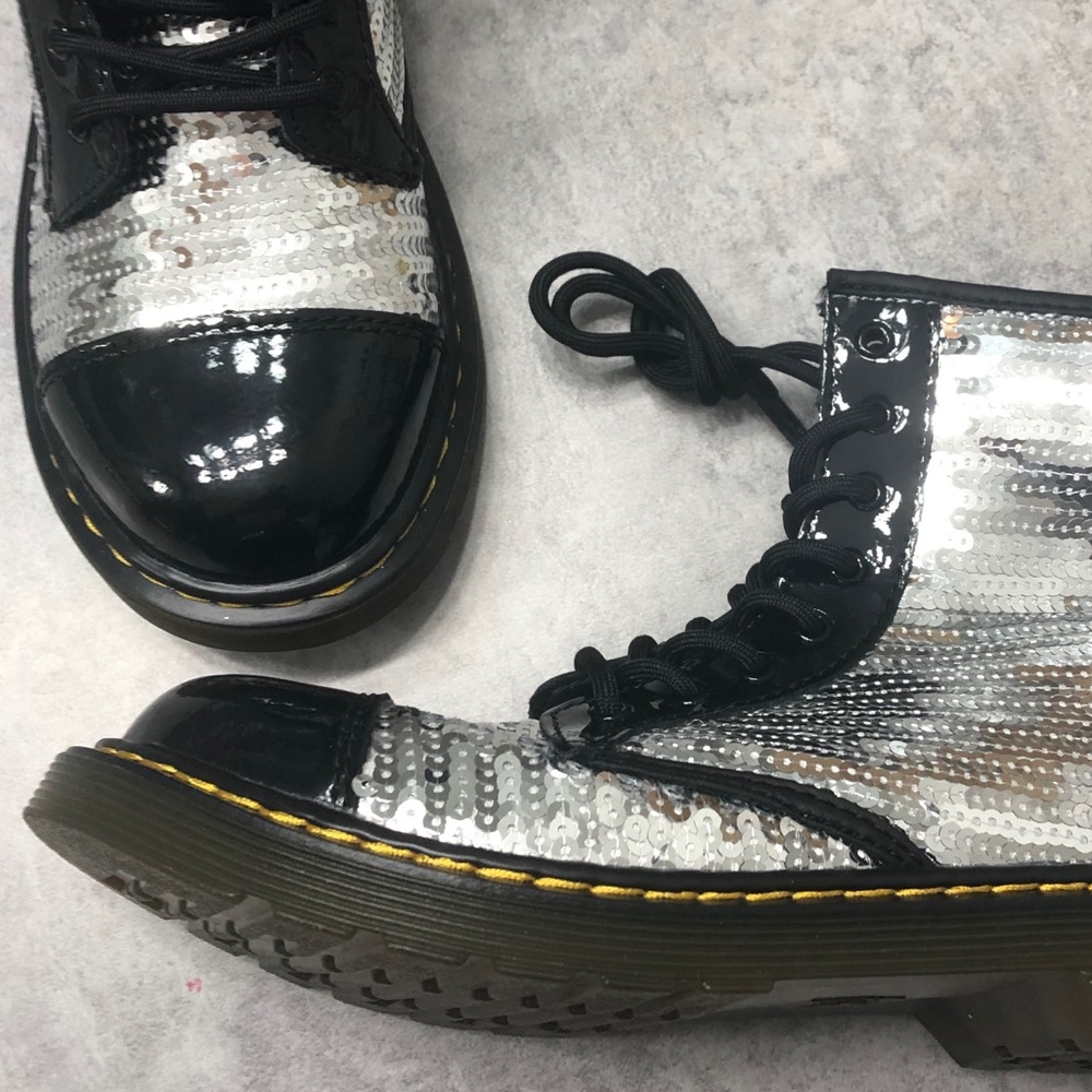 Dr. Martens boots silver sequin